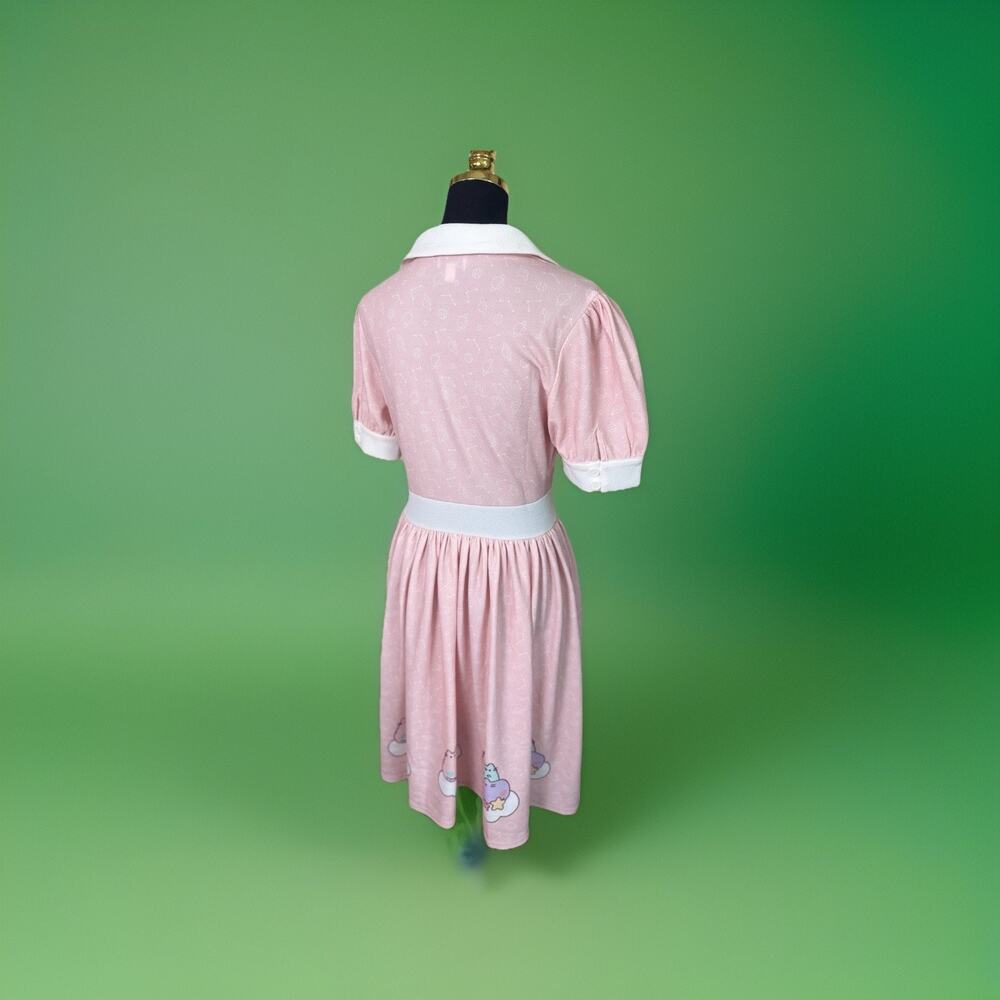 Pusheen x Unique Vintage Pink 50s Style Swing Dress L Kawaii Space Cat Retro - Picture 3 of 11